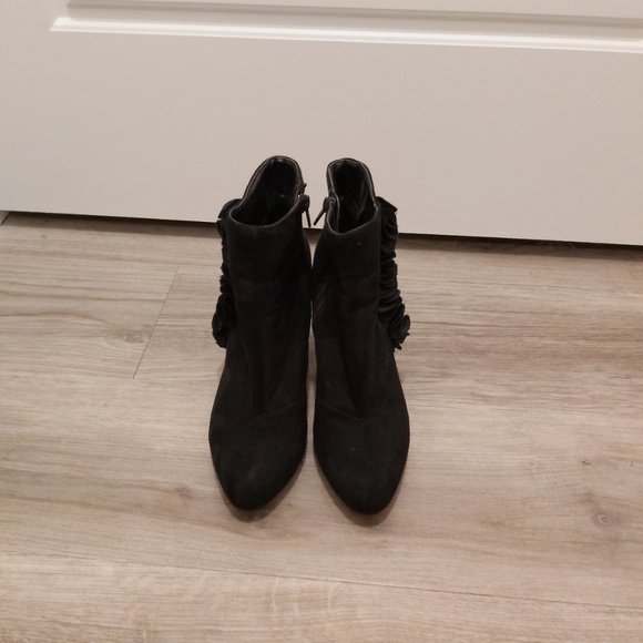 Black Suede Ankle Boots - Picture 3 of 3